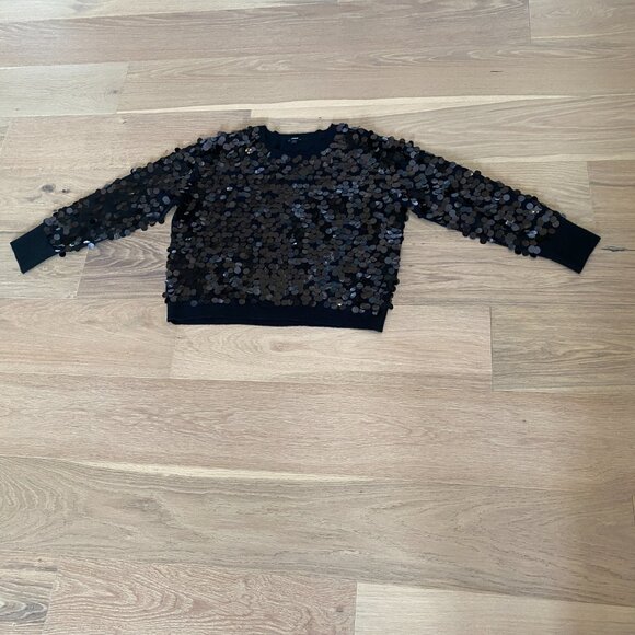 🎉 HOST PICK 🎉 Express Black Sequin Top Size Large - Picture 7 of 9
